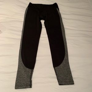 Fleece lined black and heather grey leggings